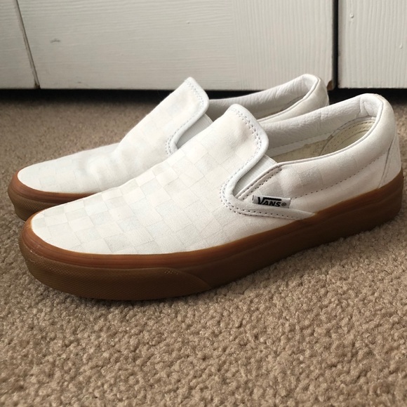 White checkerboard slip-on Vans - Picture 1 of 6
